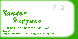 nandor metzner business card